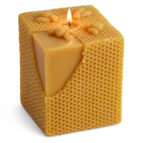 Molde vela favo com abelhas 10x10x12 cm