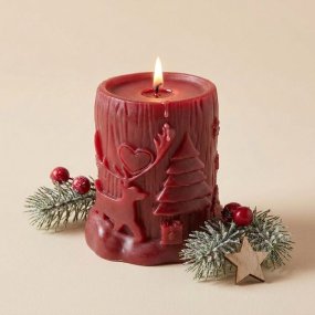 Molde cirio paisaje navideño