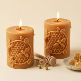 Molde vela cilindrica colmena y abeja