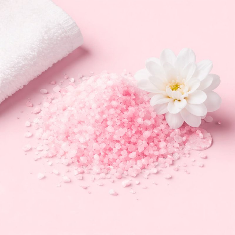 Sales con colorante jabon rosa claro
