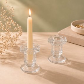 Portavelas de cristal ebony