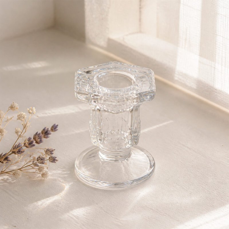 Portavelas de cristal ebony