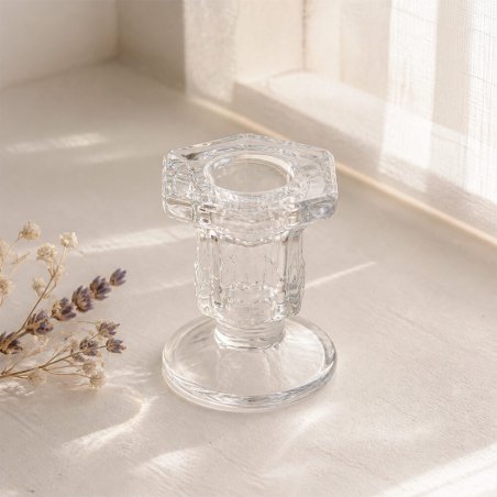 Portavelas de cristal ebony