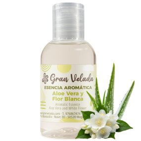 Essência aromática de aloe vera e flor branca