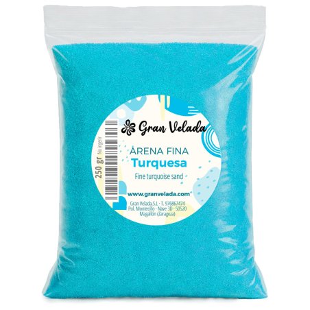 Envase arena fina turquesa