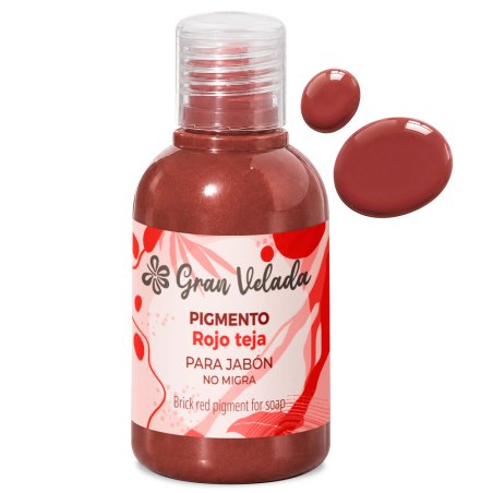 Pigmento liquido rojo teja jabon de aceite