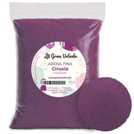 Envase arena fina color ciruela
