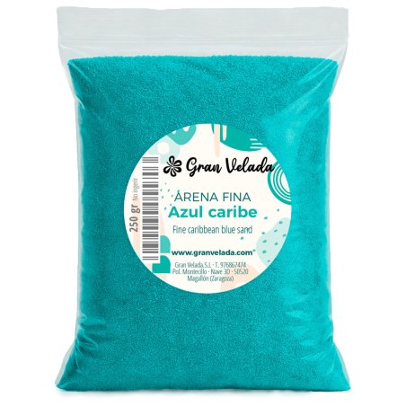 Envase arena fina azul caribe
