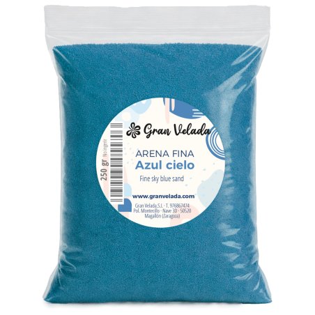 Envase arena fina azul cielo