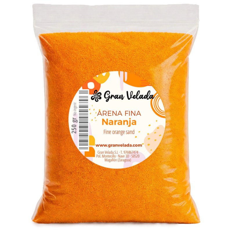Envase arena fina naranja