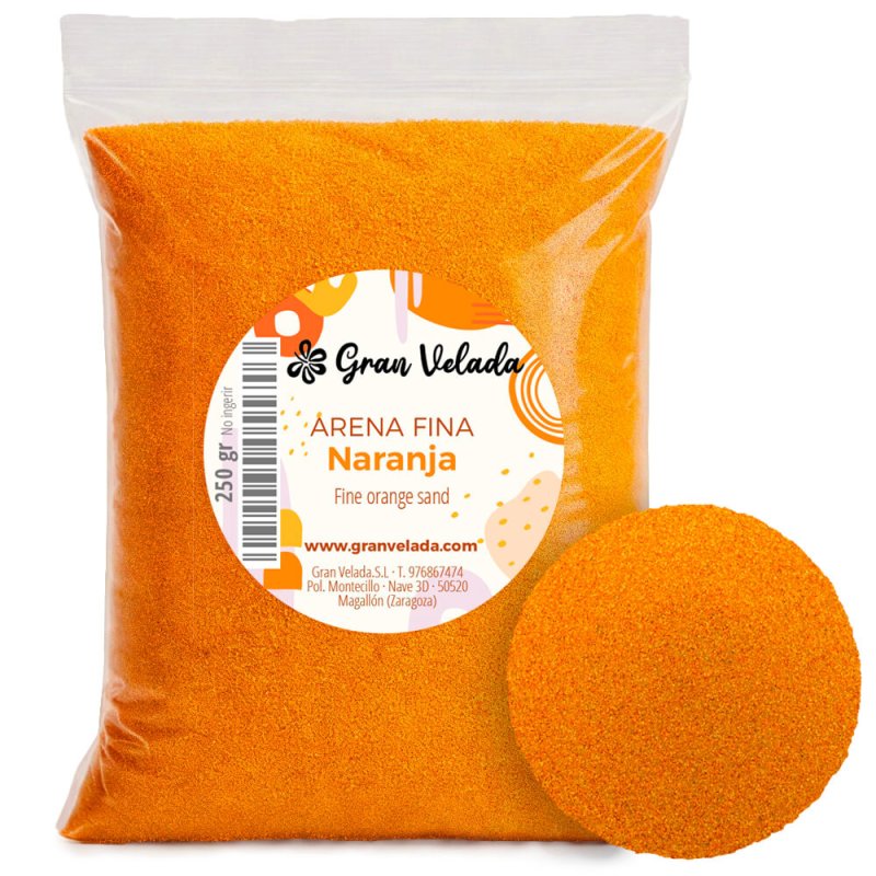 Envase arena fina naranja