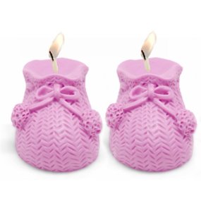 Molde patucos de bebe para velas Molde patucos de bebe para velas
