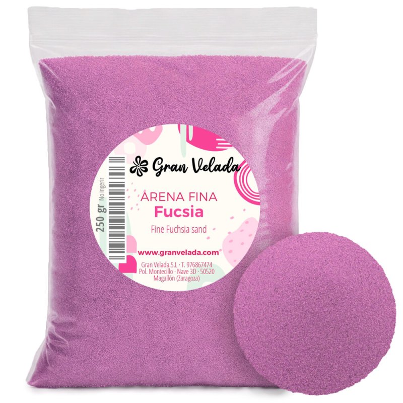 Envase arena fina fucsia