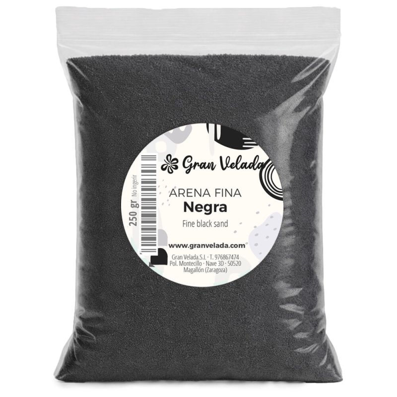 Envase arena fina negra