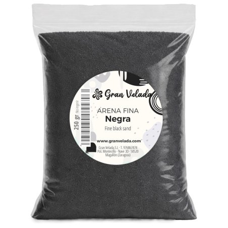 Envase arena fina negra