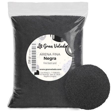 Envase arena fina negra