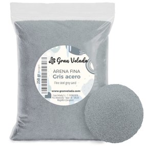Areia de cor cinza aço