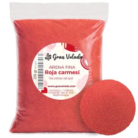 Areia de cor vermelha carmim