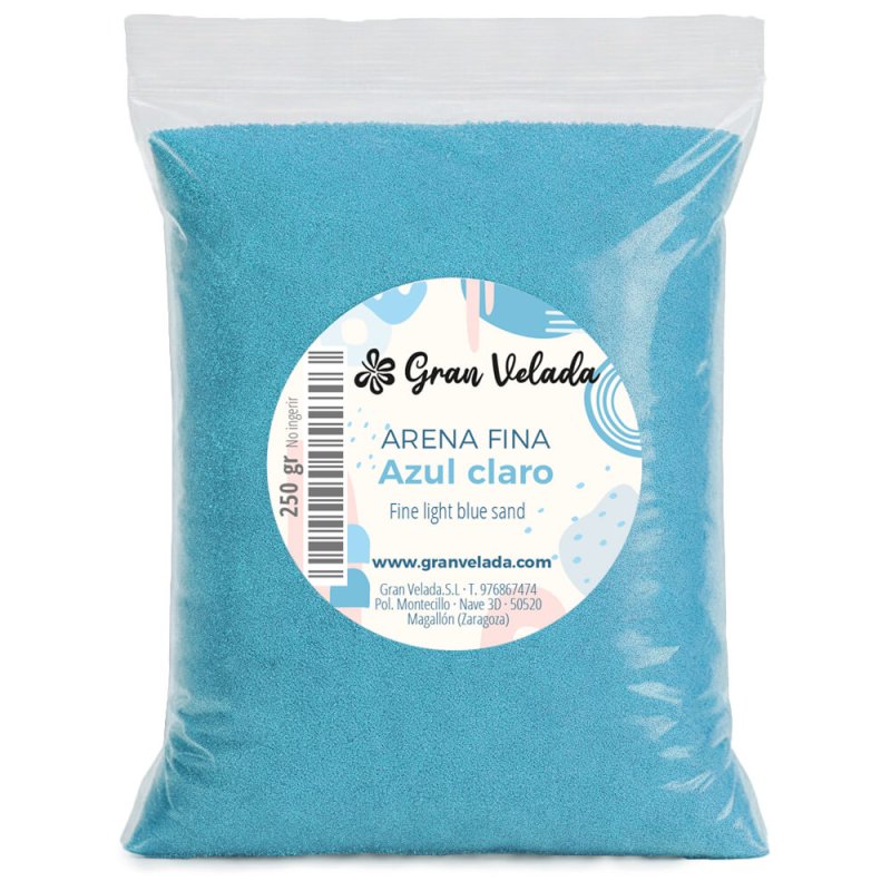 Envase arena fina azul claro