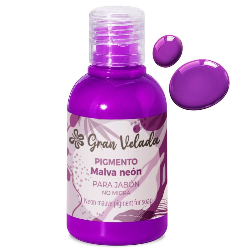 Colorante malva neon jabon de aceite pigmento liquido 2