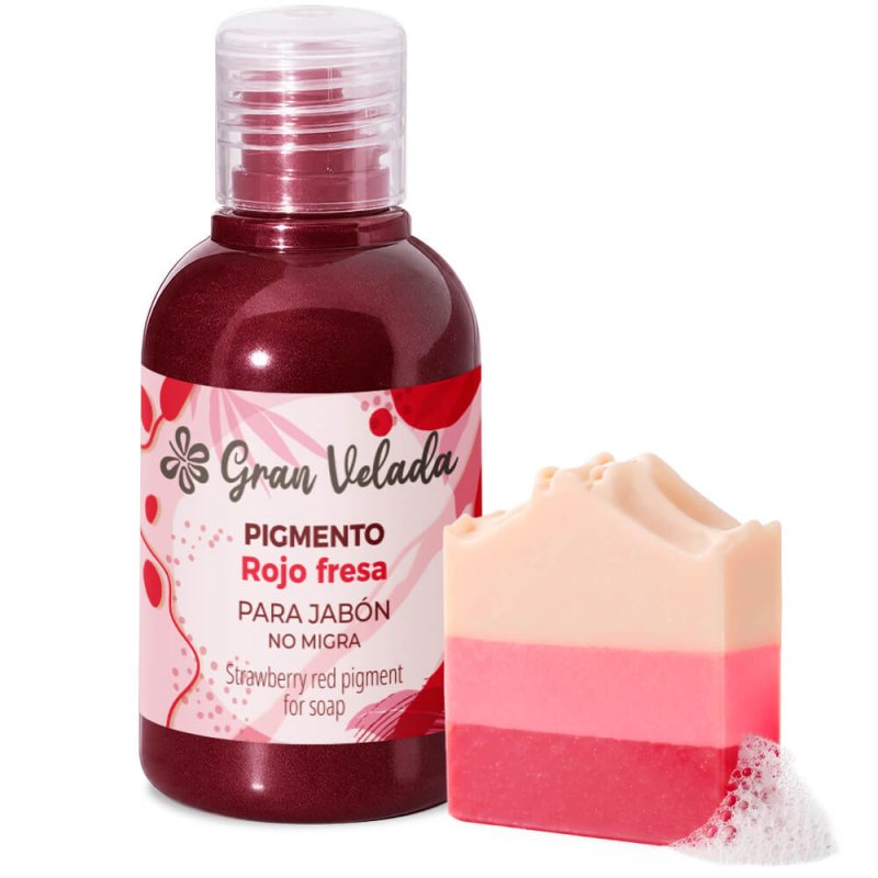 Colorante rojo fresa jabon de aceite pigmento liquido