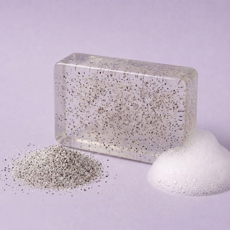 Partículas exfoliantes arroz jabon