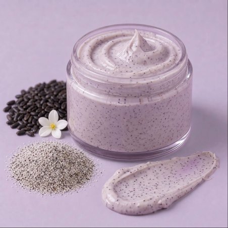Partículas exfoliantes de arroz negro