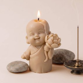Molde para velas buda con flor de loto