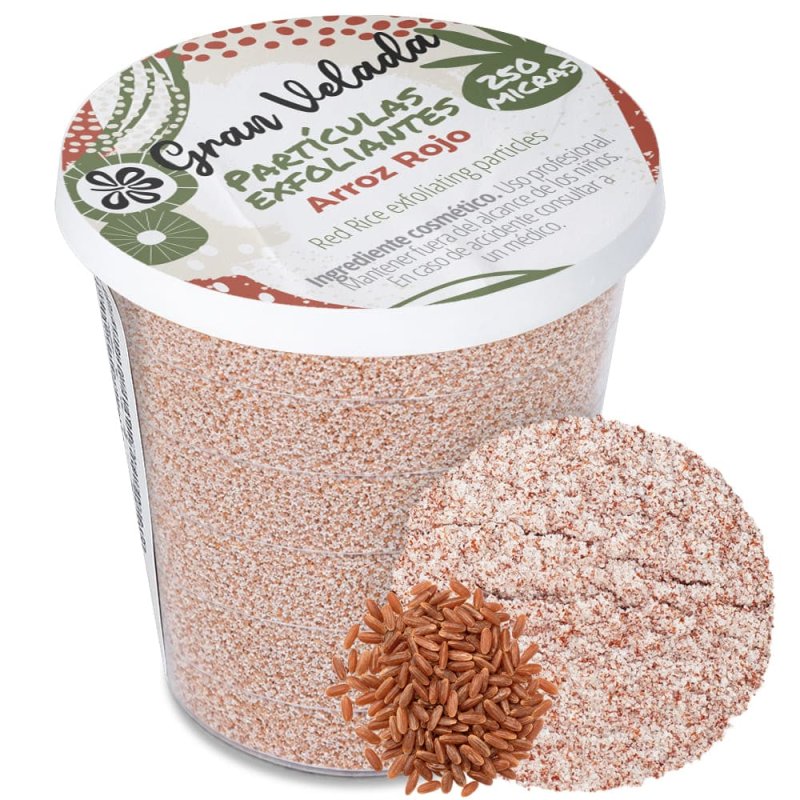 Partículas exfoliantes arroz rojo 250 micras