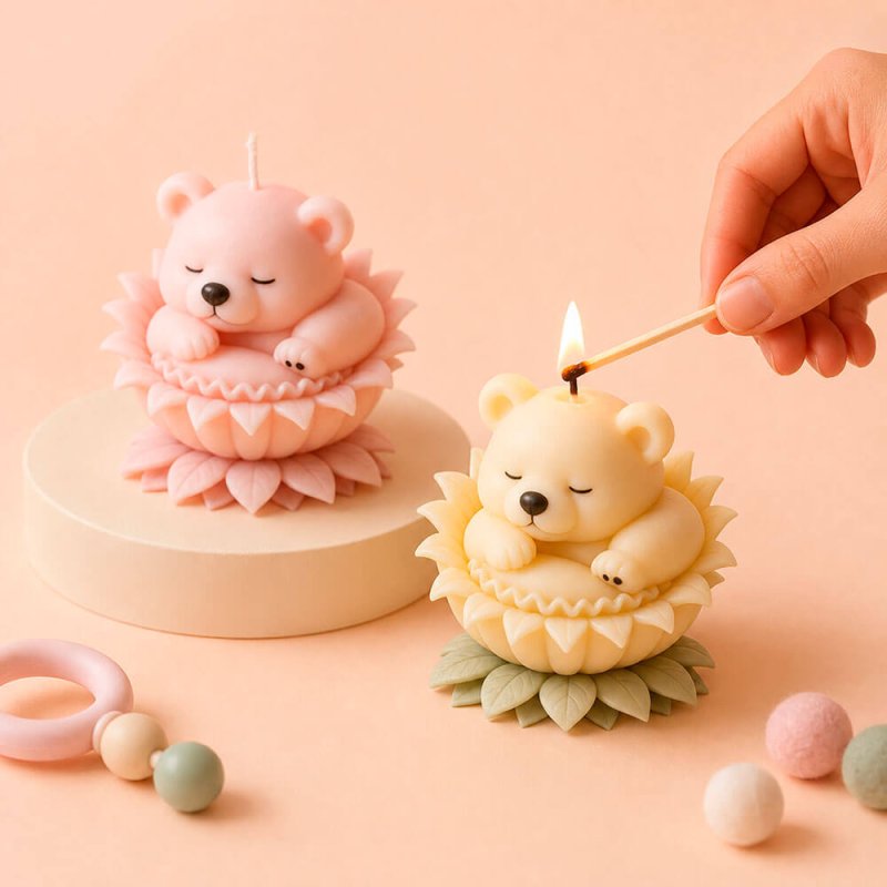 Molde para velas osito durmiente 3