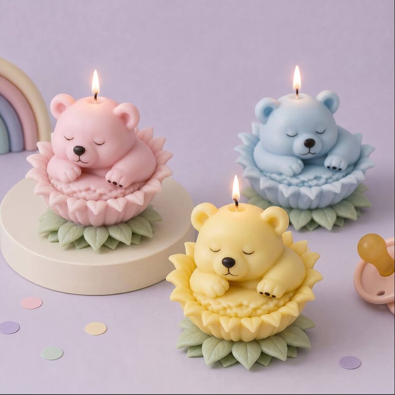 Molde para velas osito durmiente 5