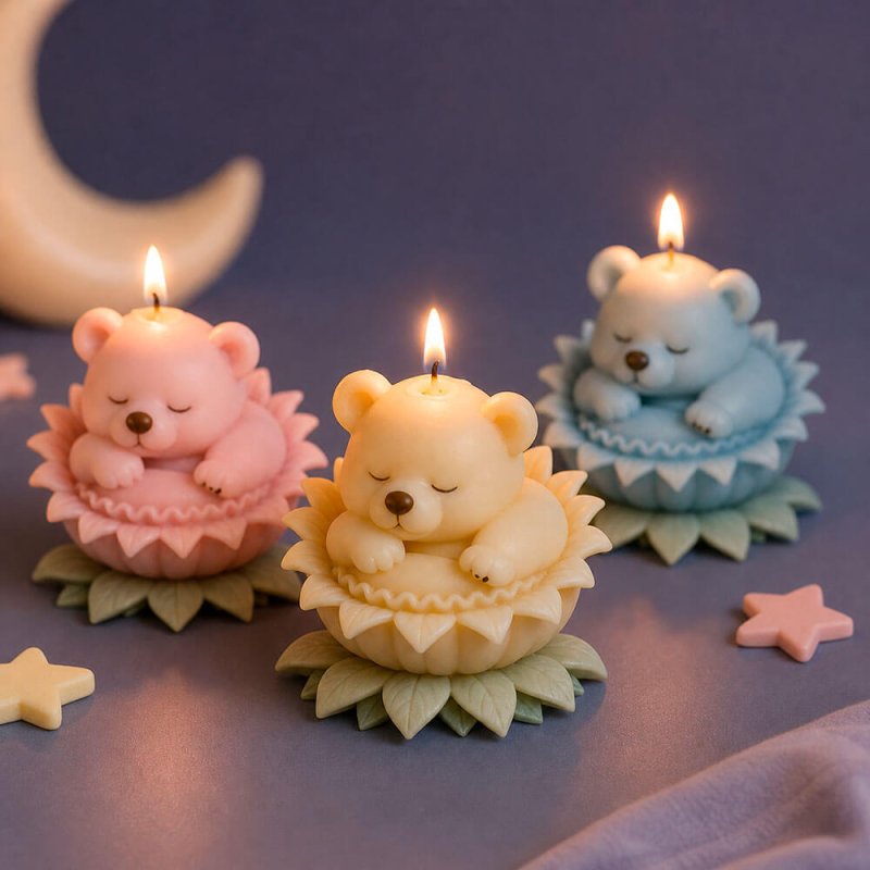 Molde para velas osito durmiente 6