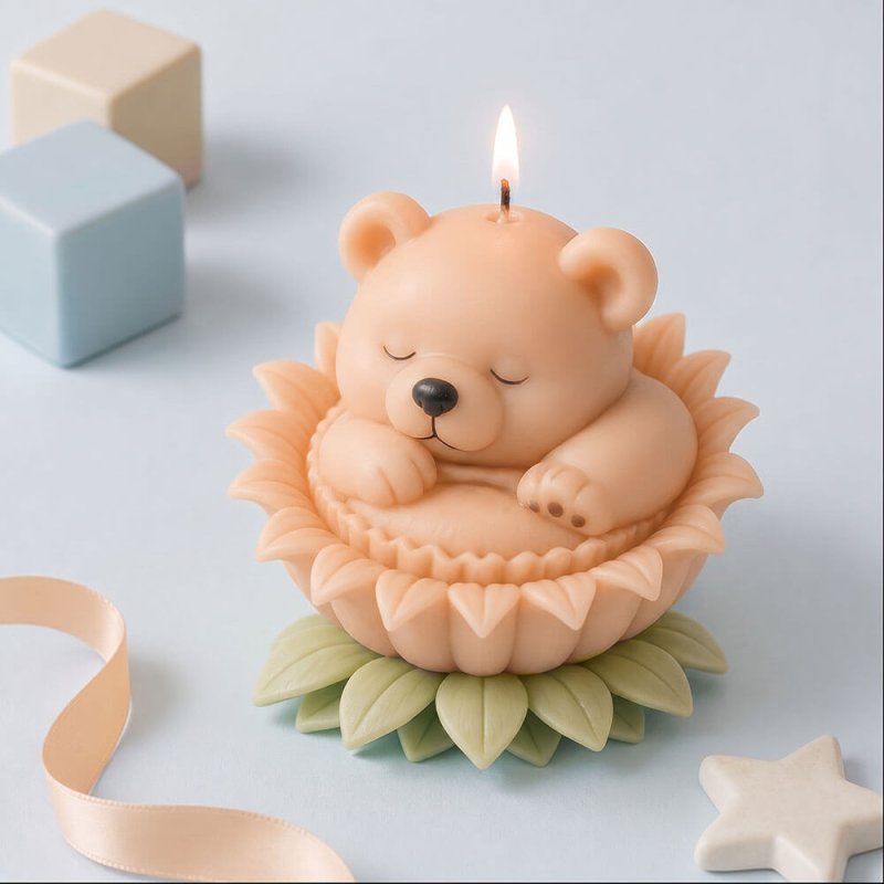 Molde para velas osito durmiente