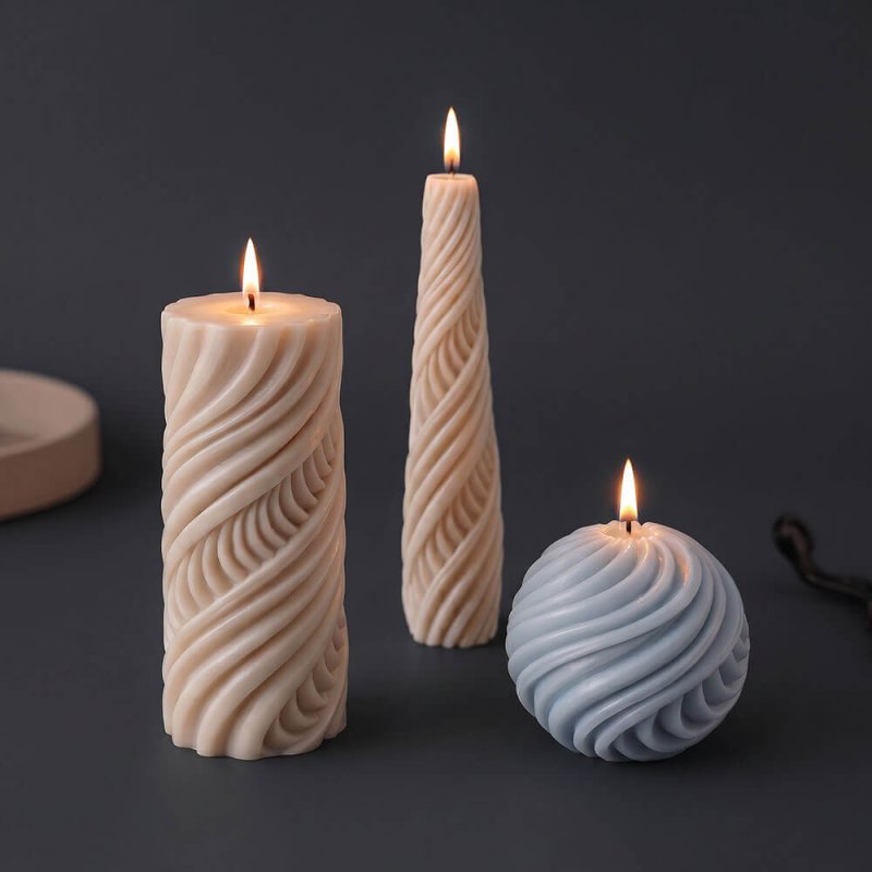 Set de moldes para velas en espiral