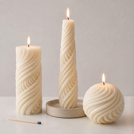 Set de moldes para velas en espiral