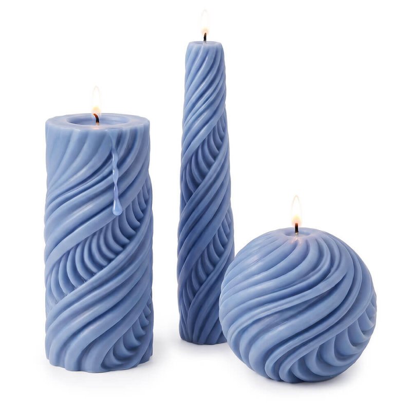 Set de moldes para velas en espiral
