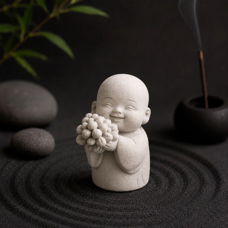 Molde para velas buda con ramo de flores 3