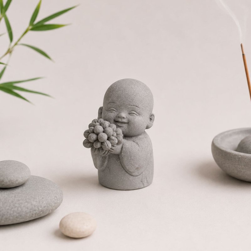 Molde para velas buda con ramo de flores 4