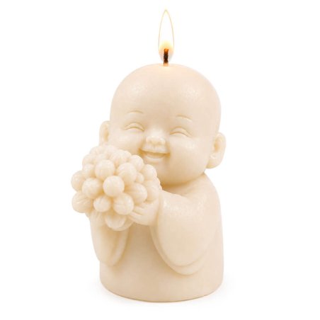 Molde para velas buda con ramo de flores 2