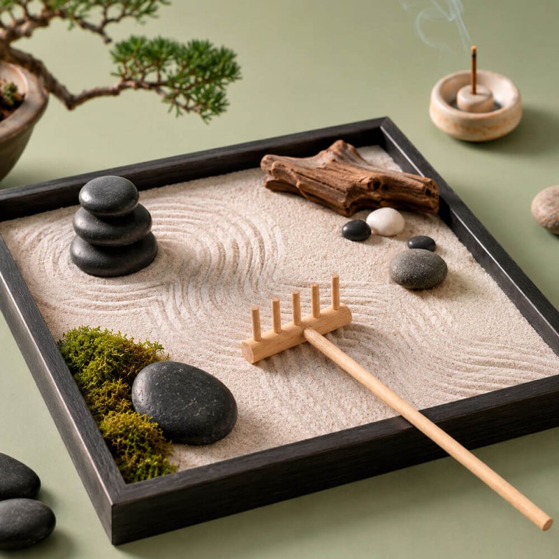 Rastrillo zen de madera 4