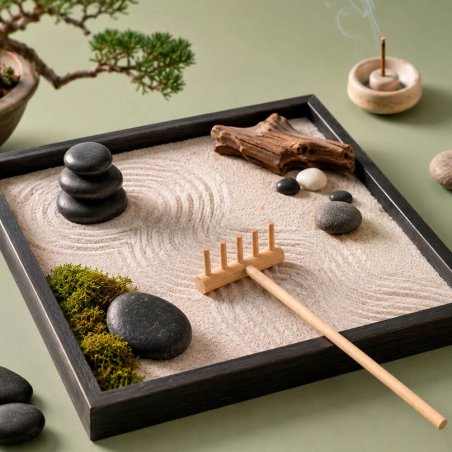Rastrillo zen de madera 4