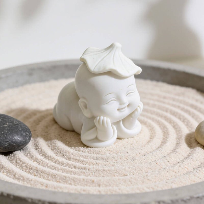 Molde para velas buda con sombrero de loto 3