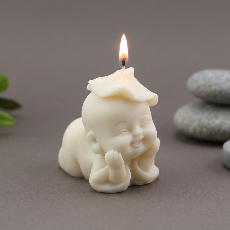 Molde para velas buda con sombrero de loto 5