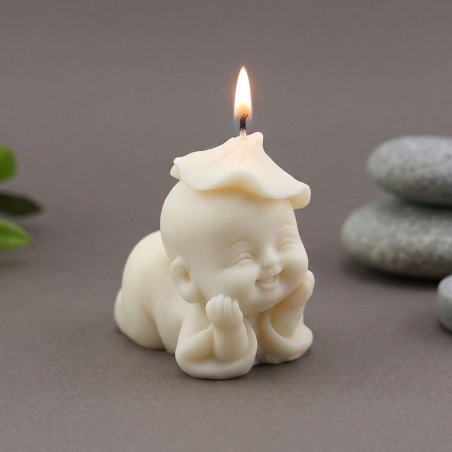 Molde para velas buda con sombrero de loto 5