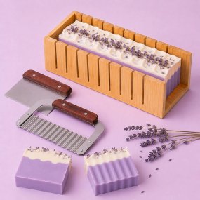 Moule à savon en bois avec coupe-savon