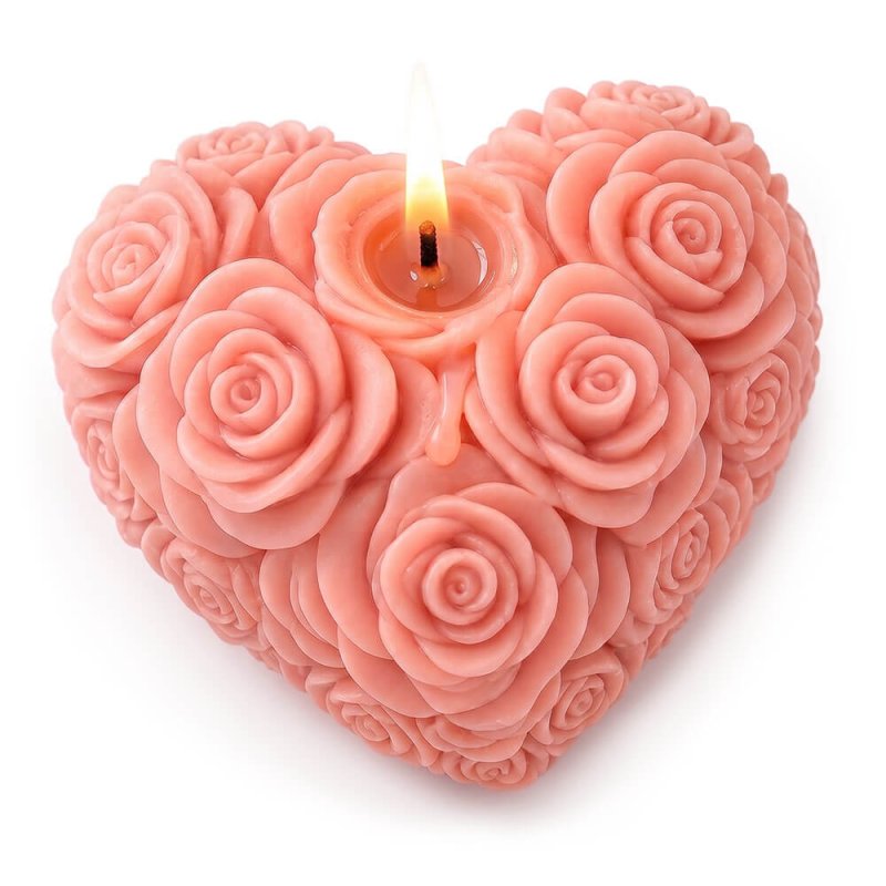 Molde para hacer velas corazón de rosas
