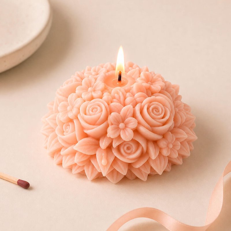 Molde para velas ramo de flores