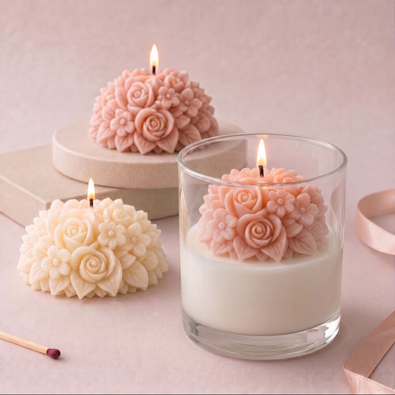 Molde para velas con forma de ramo