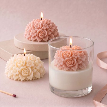 Molde para velas con forma de ramo