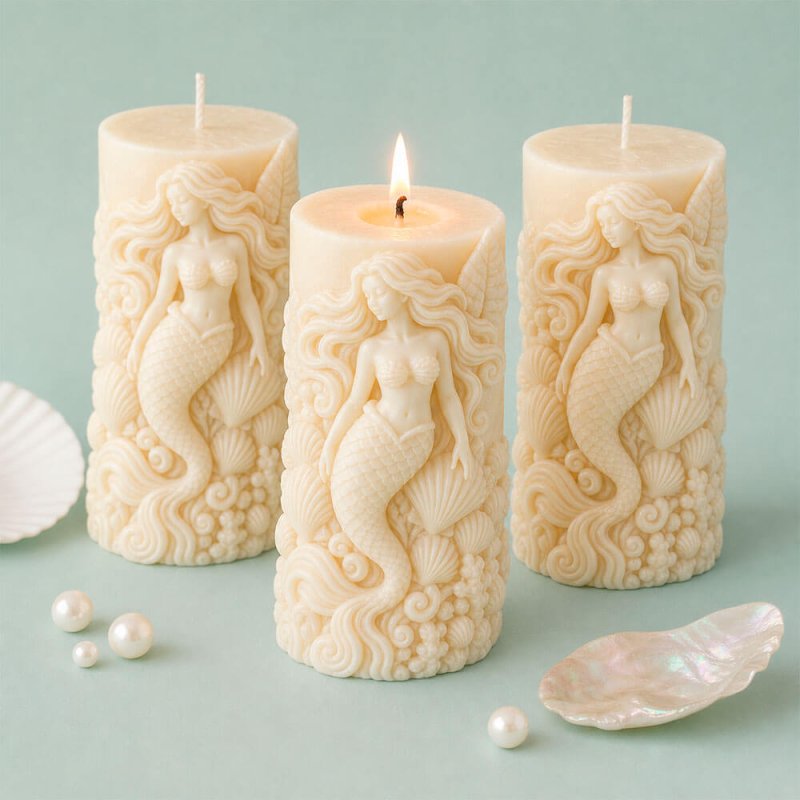 Molde para velas sirena 3